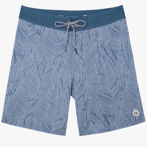NWOT SURF CUZ Men's Vintage Cruzer Stretch Boardshort Chino Shorts blue leaf - Picture 10 of 16
